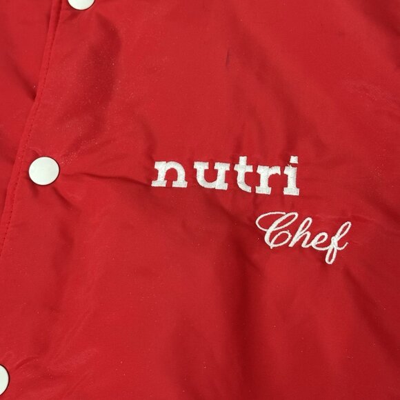 VTG CCM Bomber Jacket Mens S Red White Varsity Retro Nutri Chef Baseball 70s 80s - Picture 4 of 16